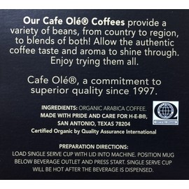 Cafe Ole Organics Peruvian Medium Roast Single Serve Coffee Cups