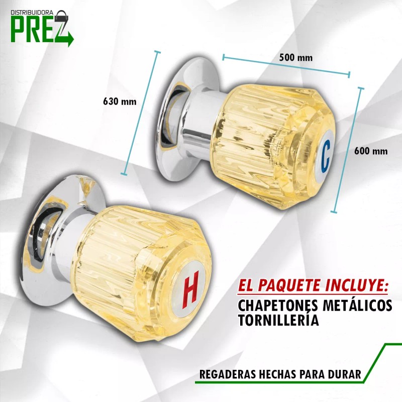 Prez Juego De 2 Manerales De Acrílico Regadera Varios Colores