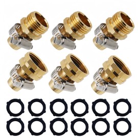 Garden Hose Repair Connectors with Clamps, Fit for 3/4" or 5/8" Male and Female Hose Fittings (3 Set)