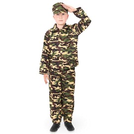 BOYS ARMY FANCY DRESS OUTFIT. CHILDS COMBAT SOLDIER COSTUME. CHILDS MILITARY UNIFORM FOR THE DRESS-UP BOX, FANCY DRESS PARTIES, AND CHRISTMAS/BIRTHDAY GIFTS. SIZE: XLARGE