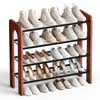 Wooden 4-Tier Shoe Rack, Free Standing Shoe Storage Organizer with