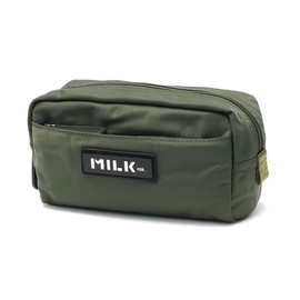 Milkfed 103241054001 "A.M" Logo Plate Pouch, Olive