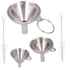 3pcs Stainless Steel Funnel Set - Durable, Leak-Proof, Multipurpose Funnels for Kitchen, Cooking, and Filling Bottles, Jars, or Containers