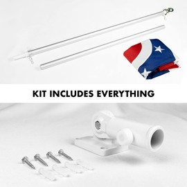 G128 Combo Pack: 5 Ft Aluminum Spinning Flagpole (Silver) & Ohio OH State Flag 2x3 Ft, ToughWeave Series Embroidered 300D Polyester | Pole with Flag Included