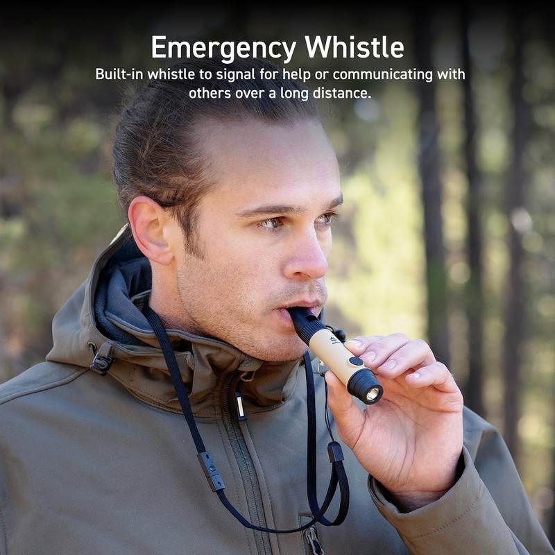 NESTOUT 3-in-1 Flashlight, Lantern & Whistle, IP44 Water-Resistant, Dust-Resistant, AAA