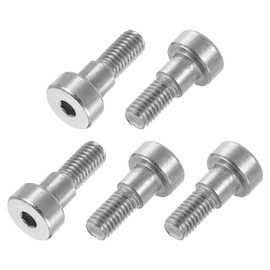 QUARKZMAN Pack of 6 304 Stainless Steel Shoulder Bolts 6 mm Shoulder Diameter 5 mm Shoulder Length M5 Thread Hexagonal Shoulder Bolt for Textile, Hydraulic and Injection Moulding Machine Industries