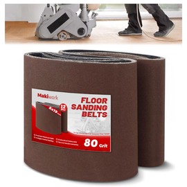 8 inch x 19 inch 80 Grit Sanding Belts, 12 Pack, EZ 8 Drum Sander Sandpaper Rolls for Woodworking and Floor Polishing, Aluminum Oxide Sander Sleeves