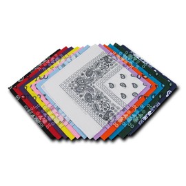 Kaiser Collection Double Sided Paisley Bandanas (1 Dozen), Assorted