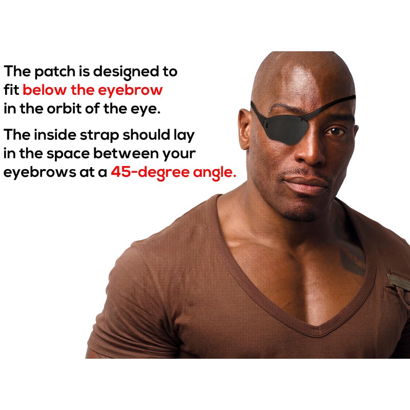 Eye Patch, Black, Concave, Air Vents, Adult Size, Kydex Body,