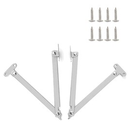 2 Pcs Steel Lid Stay Support Hinge,Steel Drop Down Hinge,Folding Cabinet Stay Hinges,180 Degree Lid Support Hinges for Furniture Cabinet Cupboard Wardrobe Door