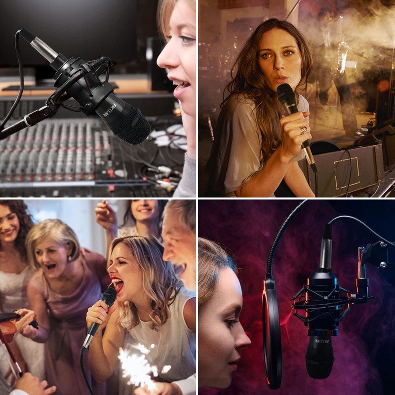 PKOJIN Dynamic Karaoke Microphone for Singing, Vocal Wired Microphone for