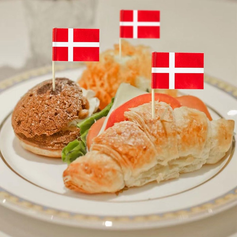 Denmark Flag Danish Flag, Small Mini Denmark Toothpick Flags for