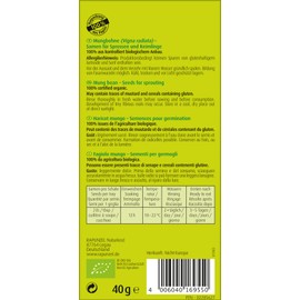Rapunzel bioSnacky Mung bean sprouting seeds | Easy to grow in 3 days | High in dietary fibre | High in protein | Sprouts contain important vitamins and minerals | Organically certified | 40g