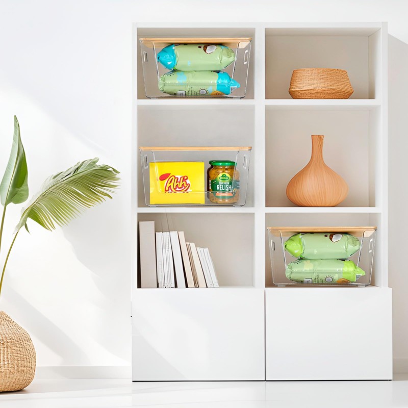 2 Set Pantry Organizer and Storage, Stackable Clear Acrylic Kitchen