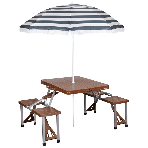 Stansport Picnic Table and Umbrella Combo - 615-45 Brown (615-45)