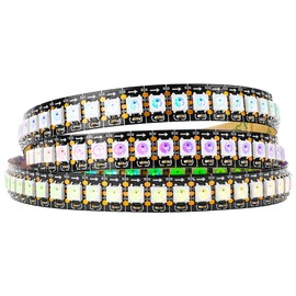 BTF-LIGHTING WS2812B LED Tape Light 5050 SMD RGBIC Individually Addressable Cuttable Programmable DC5V Dream Full Color Dreamy Color Neopixel 1m 144LEDs/m Black PCB IP30 Non-Waterproof LED String