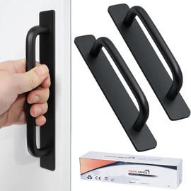 Young Dance Self-Stick Instant Cabinet Drawer Handles 2pcs – Aluminum Alloy Adhesive Pulls for Kitchen Cabinets, Sliding Doors & Windows (5.83", Black)
