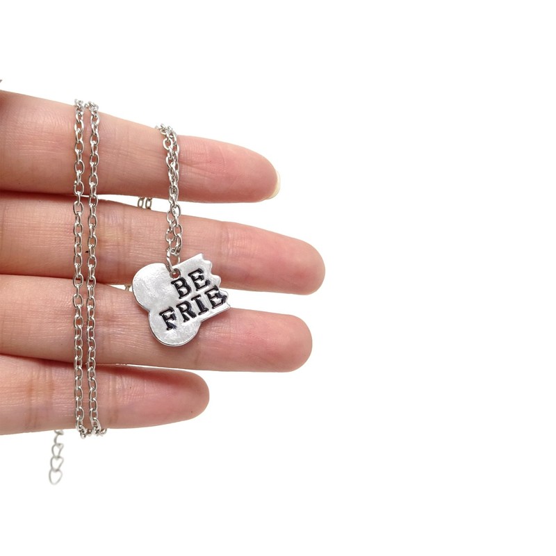 Honbay Silver Dog Bone Shaped Charm Best Friends Necklace and
