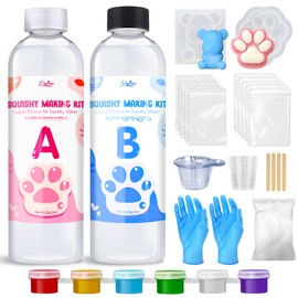 Liquid Silicone Squishy Making Kit - 18oz 1:1 AB Ratio Mixed Super Soft Silicone Rubber for Squishy Maker, Perfect DIY Stress Relief Gift Making Kit for Taba Squishy, Taba Bear, Flocking Cat's Paw