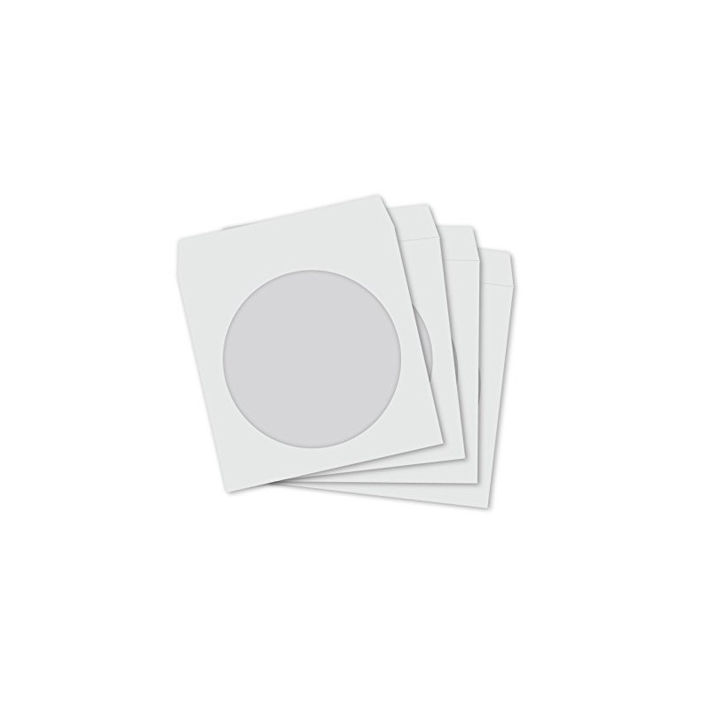 Media Replication CD Paper Sleeves White with Window and Flap