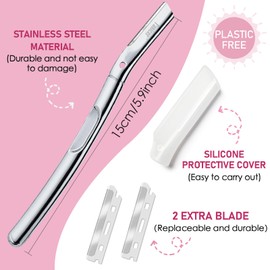 Dermaplaning Blades for Face,Eyebrow Shaping,Gentle Hair Removal and Exfoliation,Face Dermaplaning Tool Removes Dead Surface Skin and Facial Hair,Designed for Women(silver)