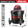 Shop-Vac 5922805 Wet/Dry Vacuum, 8 Gallon, 4.5 Peak HP, 1.25