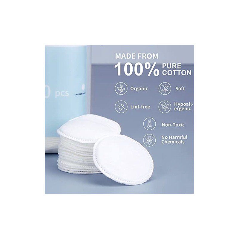 MSQ Cotton Rounds (300 unidades), almohadillas removedoras de maquillaje, almohadillas