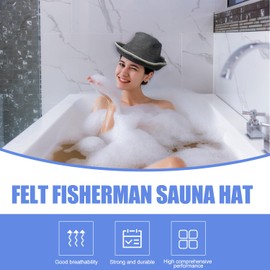 Molbory Set of 2 Sauna Hat, Felt Sauna Hat, Sauna Hat, Felt Cap, Sauna Cap, Shower Cap, Swimming Cap, Shower Cap for Men and Women, Sauna Accessories (Grey)