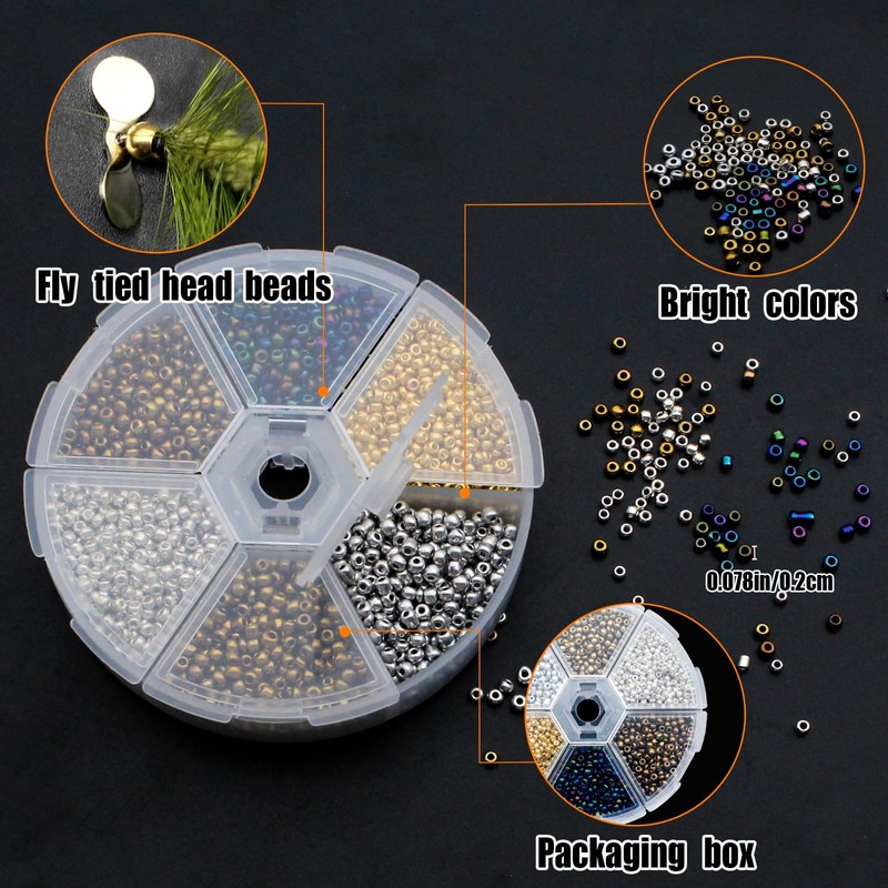 Ghanneey Fishing Fly Tying Beads for Jig Hooks Fly Tying