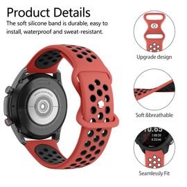 Meliya Silicone Band Replacement for Gizmo Watch 3 2 1 Bands/Gabb Watch 2 1 Bands for Kids, 20mm Breathable Waterproof Sport Gizmo Watch Band Replacement Gabb Watch Bands for Boys and Girls