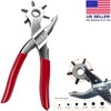 9" Leather Hole Punch Hand Pliers Belt Holes 6 Sized