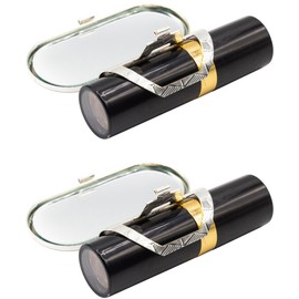 Stephanie Imports Set of 2 Clip-On Round Lipstick Mirrors (Throwback Squares)