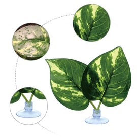 DONGKER 2PCS Betta Bed Leaf Hammock,Aquarium Artificial Plant Leaf w/Suction Cup for Betta Aquarium Water Plants Decorations