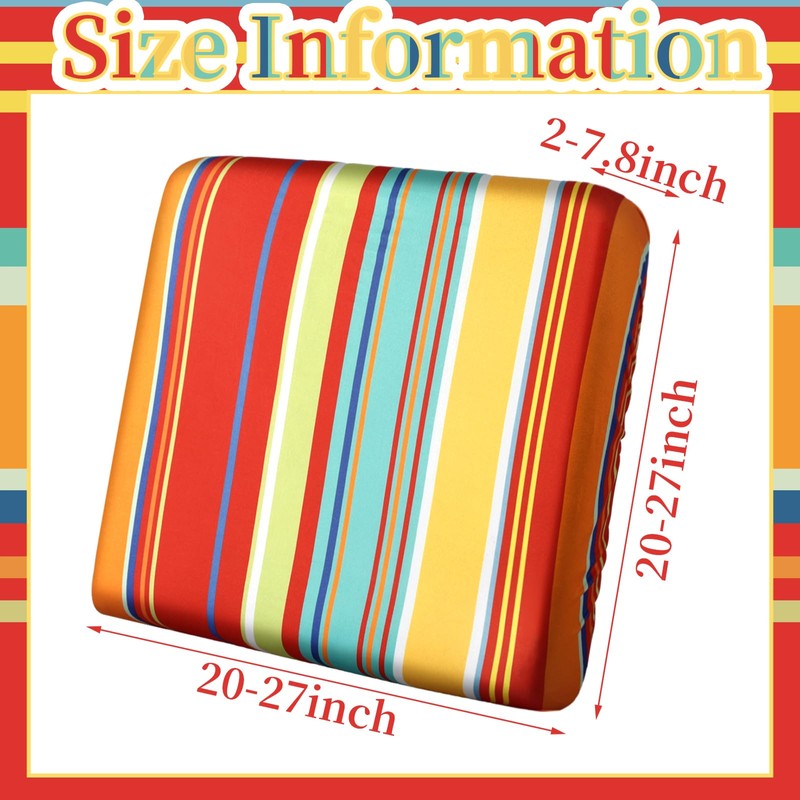 Geyoga 8 Pcs Patio Stretch Sofa Cushion Covers Outdoor Cushion
