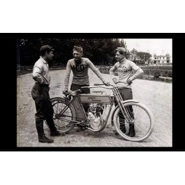 Vintage 1910 Harley Davidson Motorcycle PHOTO Racing Bike Team Track