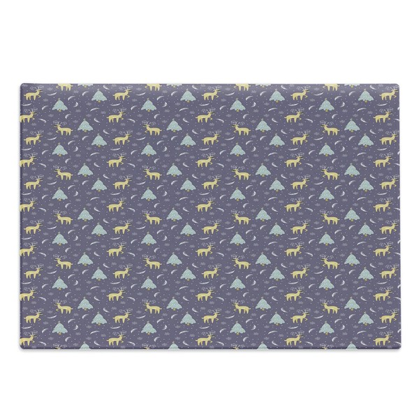 Ambesonne Christmas Cutting Board, Christmas Themed Winter Snow Feather Deer