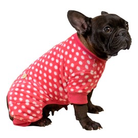 KYEESE Dog Coats Polka Dot Dog Sweater Soft Material Stretchable Dogs Pjs Dog Clothes for Small Medium Dogs Onesie Soft Velvet Pet Pjs