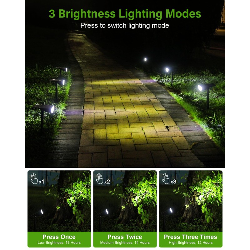 ZOOKKI Solar Spot Lights Outdoor, Solar Lights Outdoor Waterproof IP65,