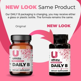 UMZU Daily B | 100% Complete Vitamin B Complex with B1, B2, B3, B5, B6, B7, B9 & B12 with Folic Acid | Supports Natural Energy Production &Cognitive Function Well (30 Day Supply | 30 Capsules)