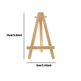 12Pcs 6 Inch Mini Display Wood Easel Set Natural Wood Display Stand Photo Painting Display Portable Tripod Holder Stand for Kids Crafts, Signs, Photos