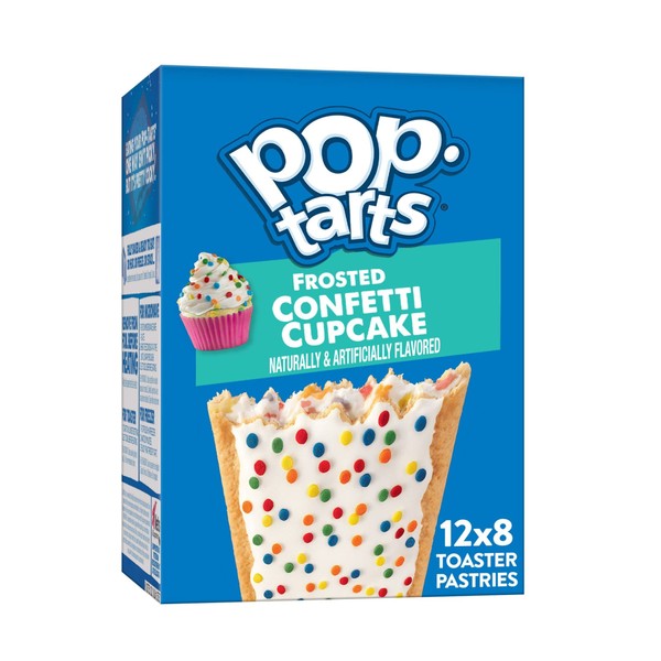 Pop-Tarts Breakfast Toaster Pastries, Frosted Confetti Cupcake (96 Pop-Tarts)