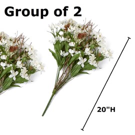 Factory Direct Craft Group of 2 Artificial Lily Heather and Pine Cone Bushes for Summer or Fall Arrangements and Woodland Displays