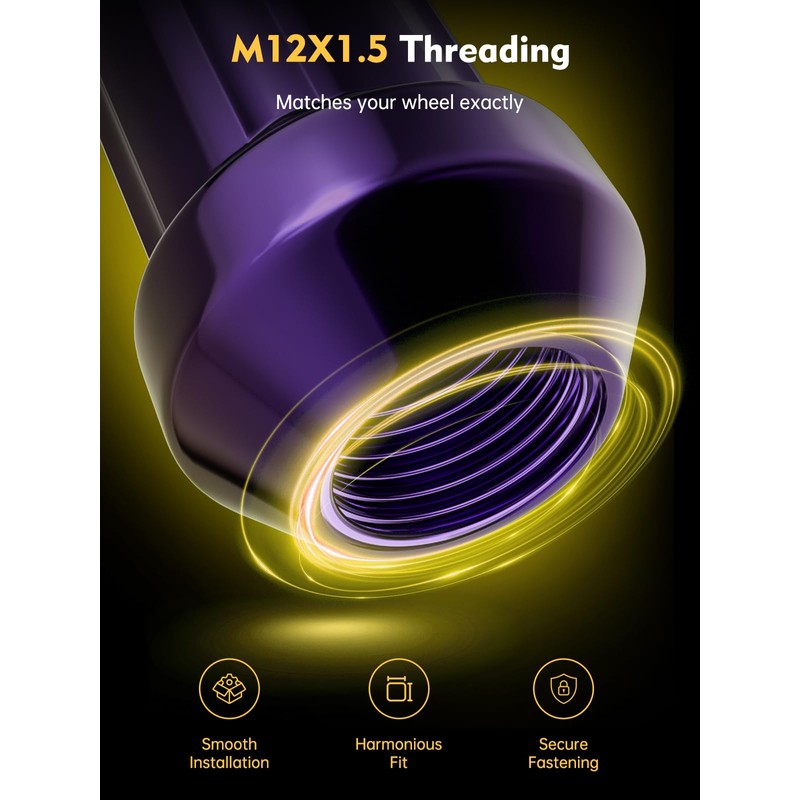 MIKKUPPA M12x1.5 Lug Nuts Purple - Replacement for 1994-2013 Chevy