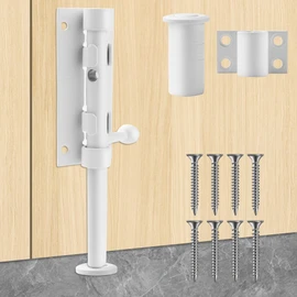 Heavy Duty 304 Stainless Steel Gate Latches,for Wooden Fences,Metal Gates Doors Stopper,Padlock Latches Heavy Duty Barrel Bolts Safety,Yard Door，Barn Door Slide Bolt (White, 6.3in)