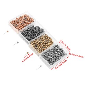 800 Unids alfiler de Perlas Cuatro Colores Mapa Redondo Tachuelas Pernos de Cabeza de Perla para Tablero de Anuncios Costura Costura Herramienta de Marcado Fijo