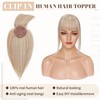 Hairro Hair Topper with Bangs for Women 100% Real Human