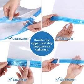 QQbed 13 Combo Pack Vacuum Storage Bags (9 Large Size 36"X28" and 4 Travel Bags Size 24"X16") for Storage Organization