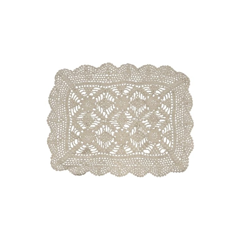 Friends Hill WS-100-01 Lunch Mat, Crochet Tile, Natural