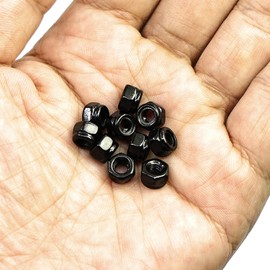 MINHER M4-0.7 Nylon Insert Locknuts,304 Stainless Steel Black Oxide, Lock Nuts, Metric Thread Nylock Nuts DIN985 (10 pcs)