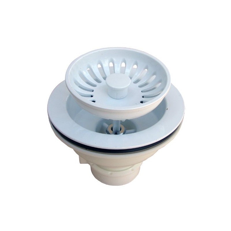 LASCO 03-1059W Heavy Duty PVC Body Kitchen Sink Basket Strainer